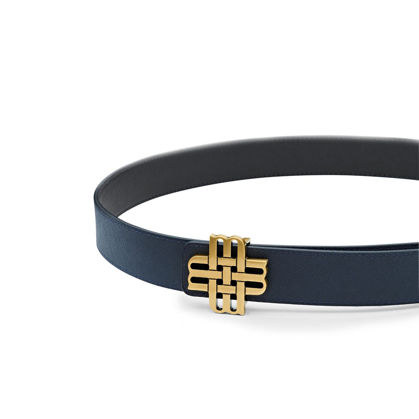 Ceinture Meqnes 32mm Réversible - "Mystère de Tanger" - Bleu & Noir