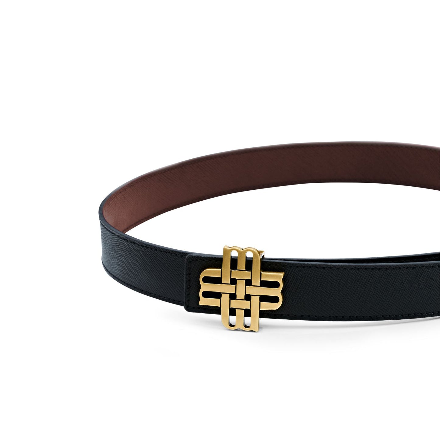 Ceinture Meqnes 32mm Réversible - "Étoiles de Désert" - Noir & Marron