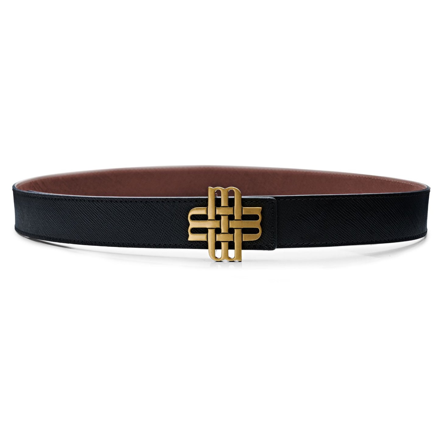 Ceinture Meqnes 32mm Réversible - "Étoiles de Désert" - Noir & Marron