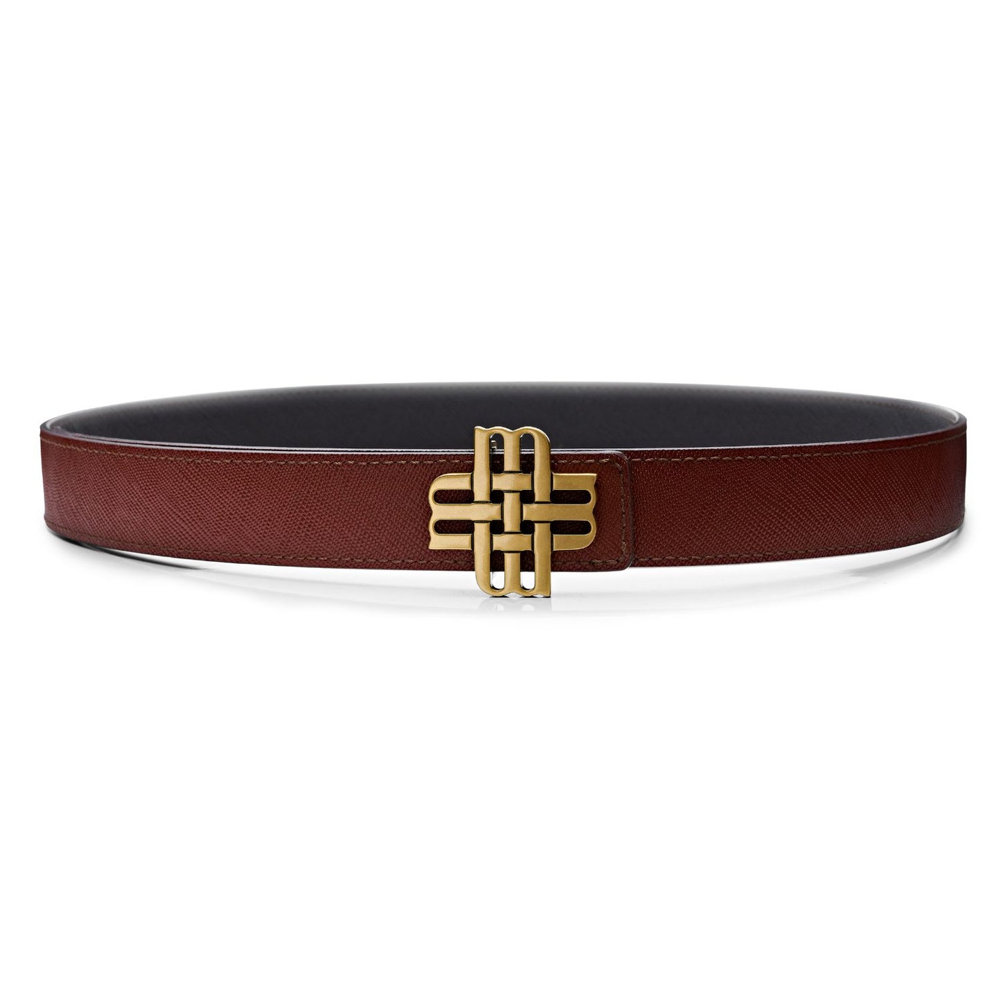 Ceinture Meqnes 32mm Réversible - "Dunes de Sahara" - Marron & Noir