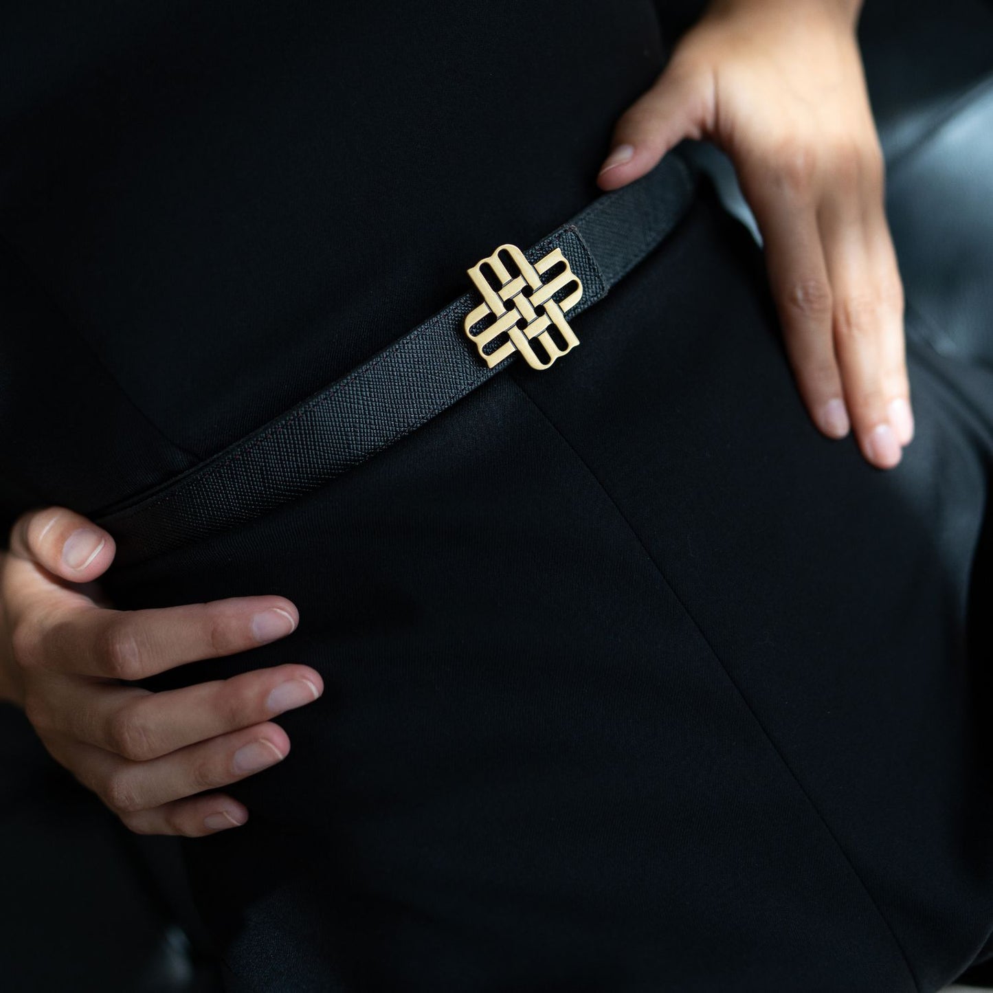 Ceinture Meqnes 25mm Réversible - "Éclat de Passion" - Noir & Rouge